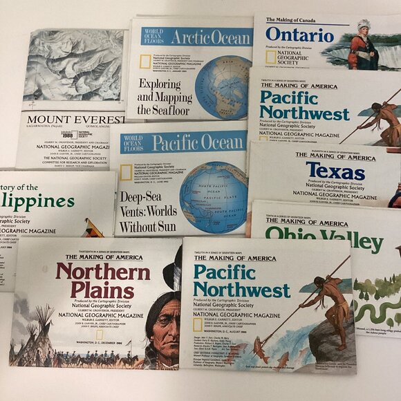 Vintage 10 Maps of The World Different Countries History Learning Collectable - Picture 1 of 7